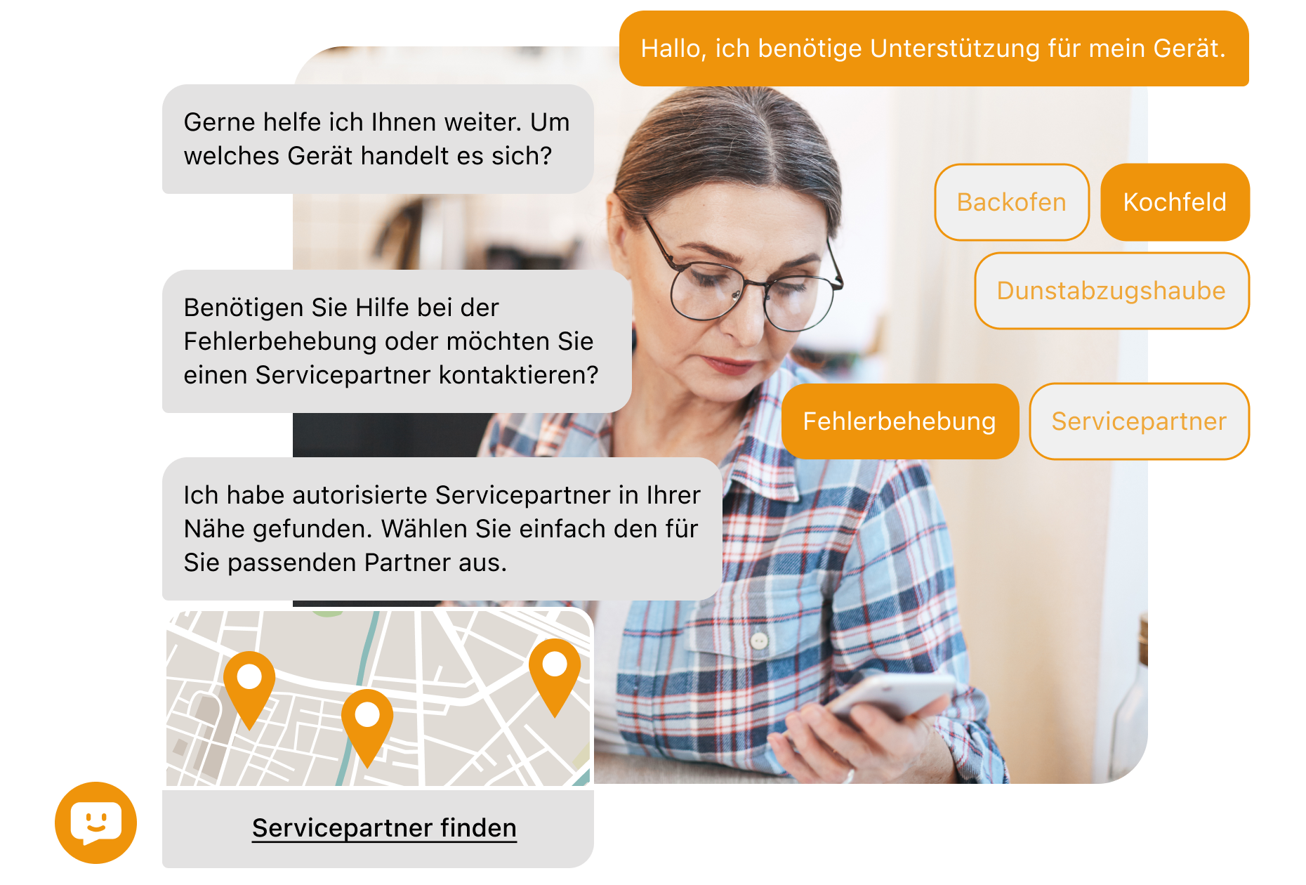 KKT Kolbe Chatbot hilft bei der Suche nach einem Servicepartner