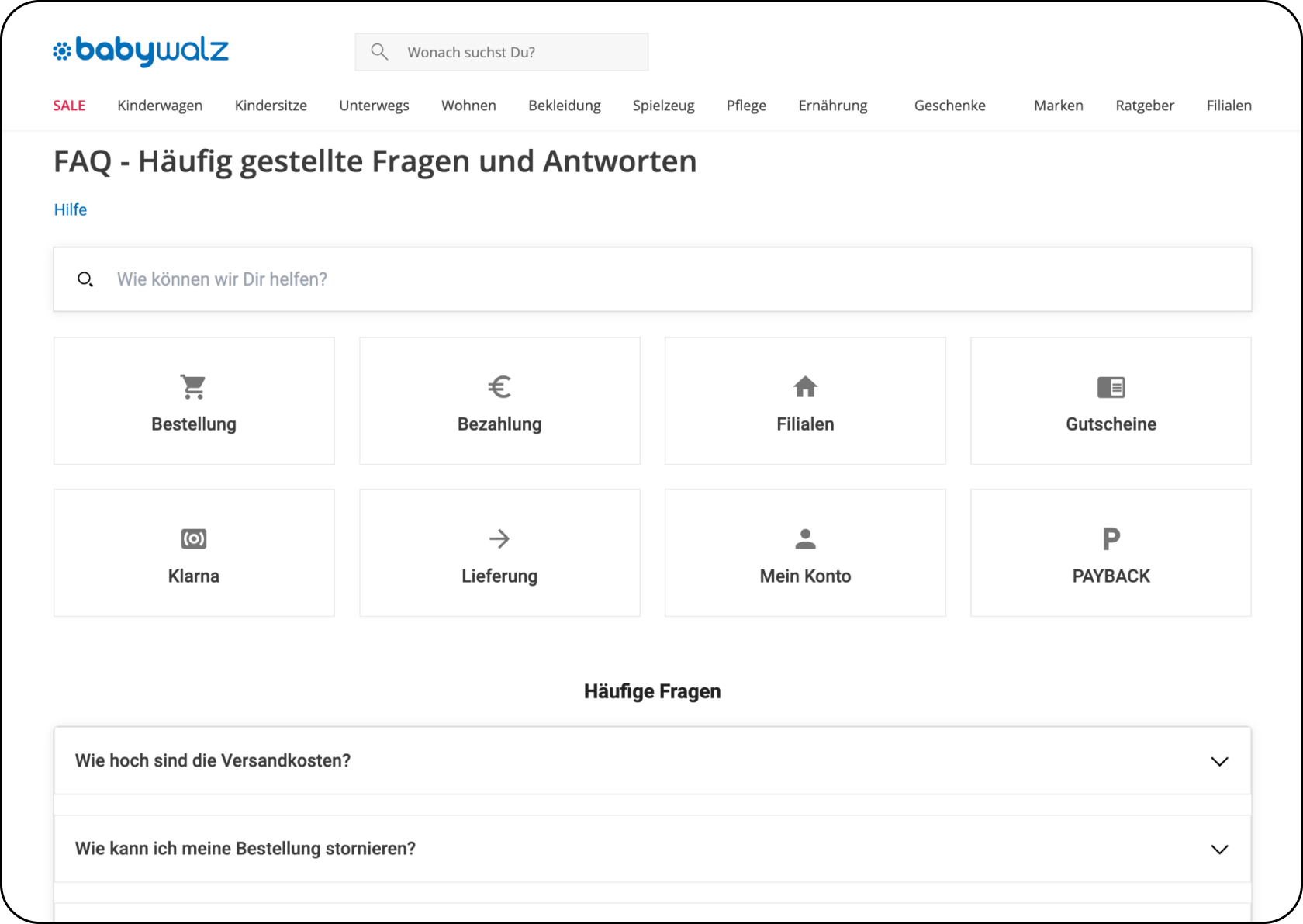 Babywalz Hilfeseite