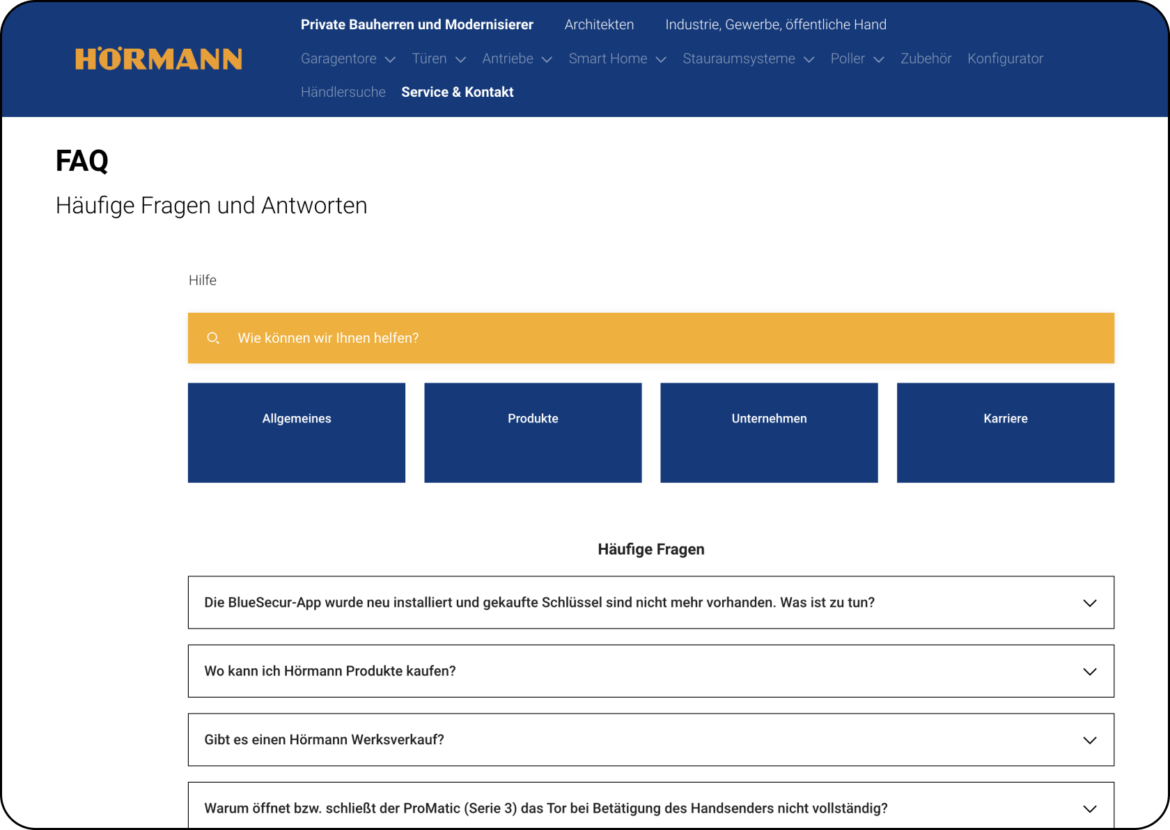 OMQ Help im Einsatz bei Hörmann