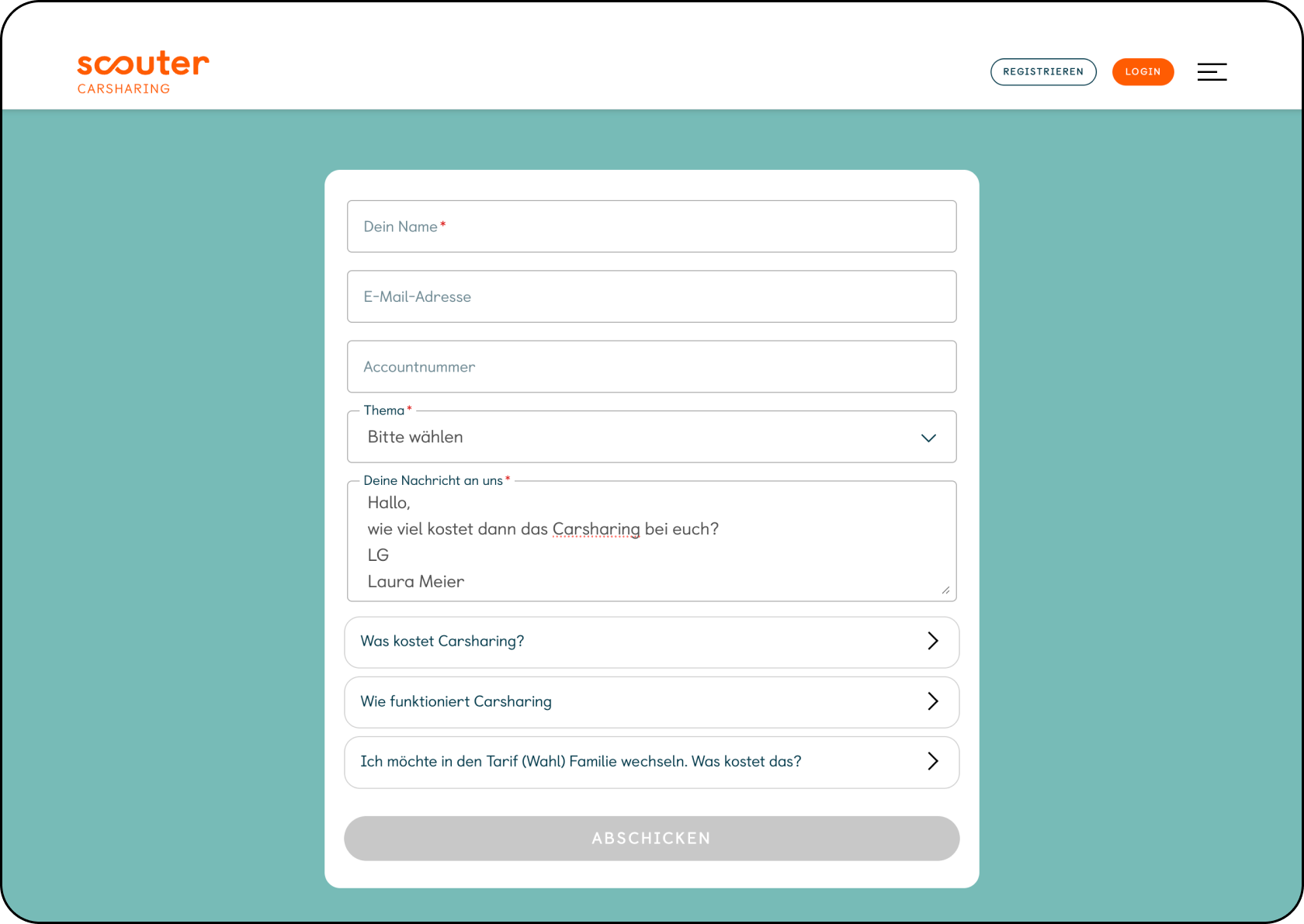 OMQ Contact im Einsatz bei Scouter Carsharing