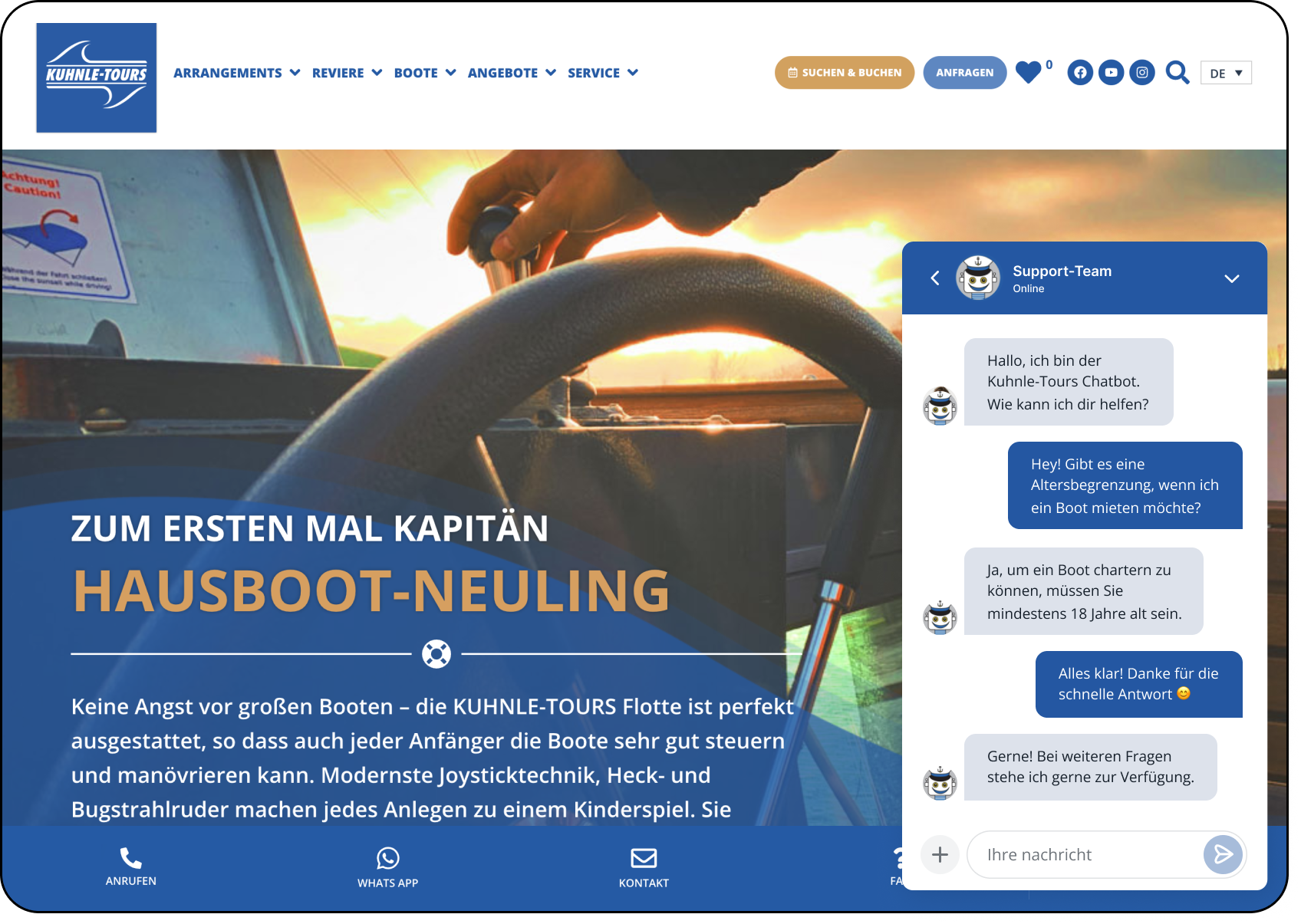 OMQ Chatbot im Einsatz bei Kuhnle Tours