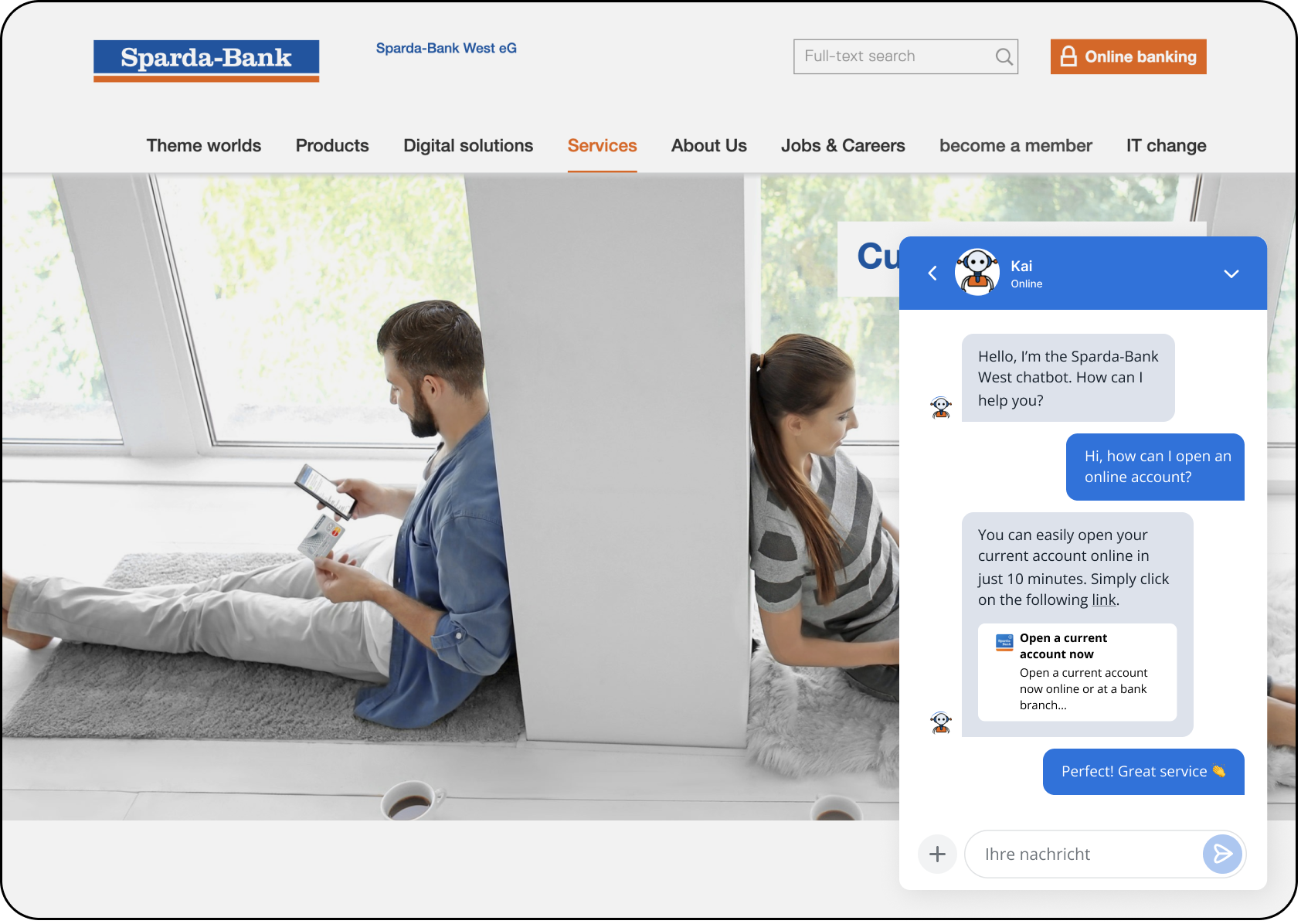 OMQ Chatbot in use at Sparda Bank
