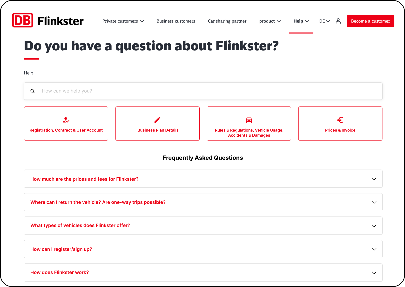 OMQ Help in use at DB Flinkster