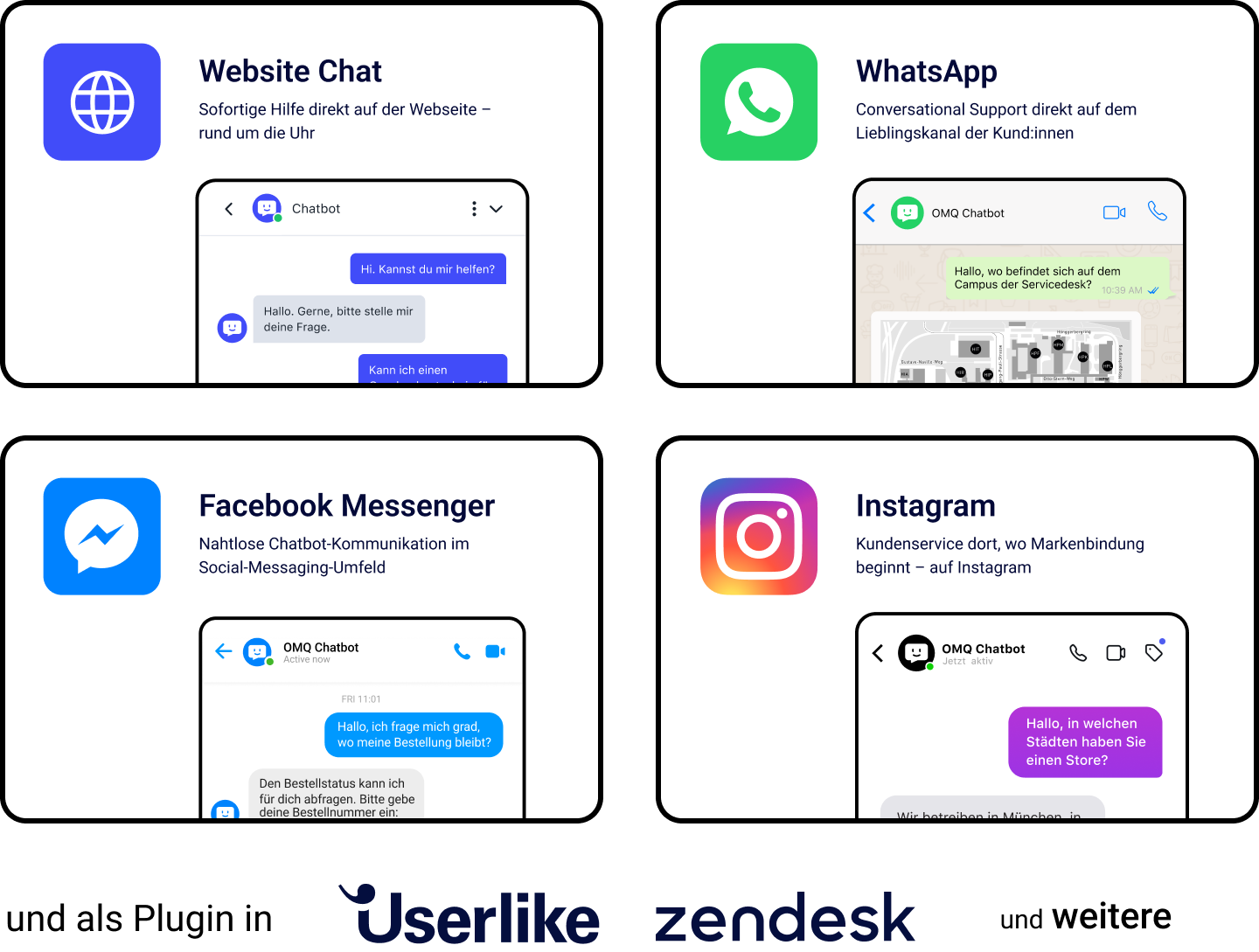 Unterstützte chat messenger