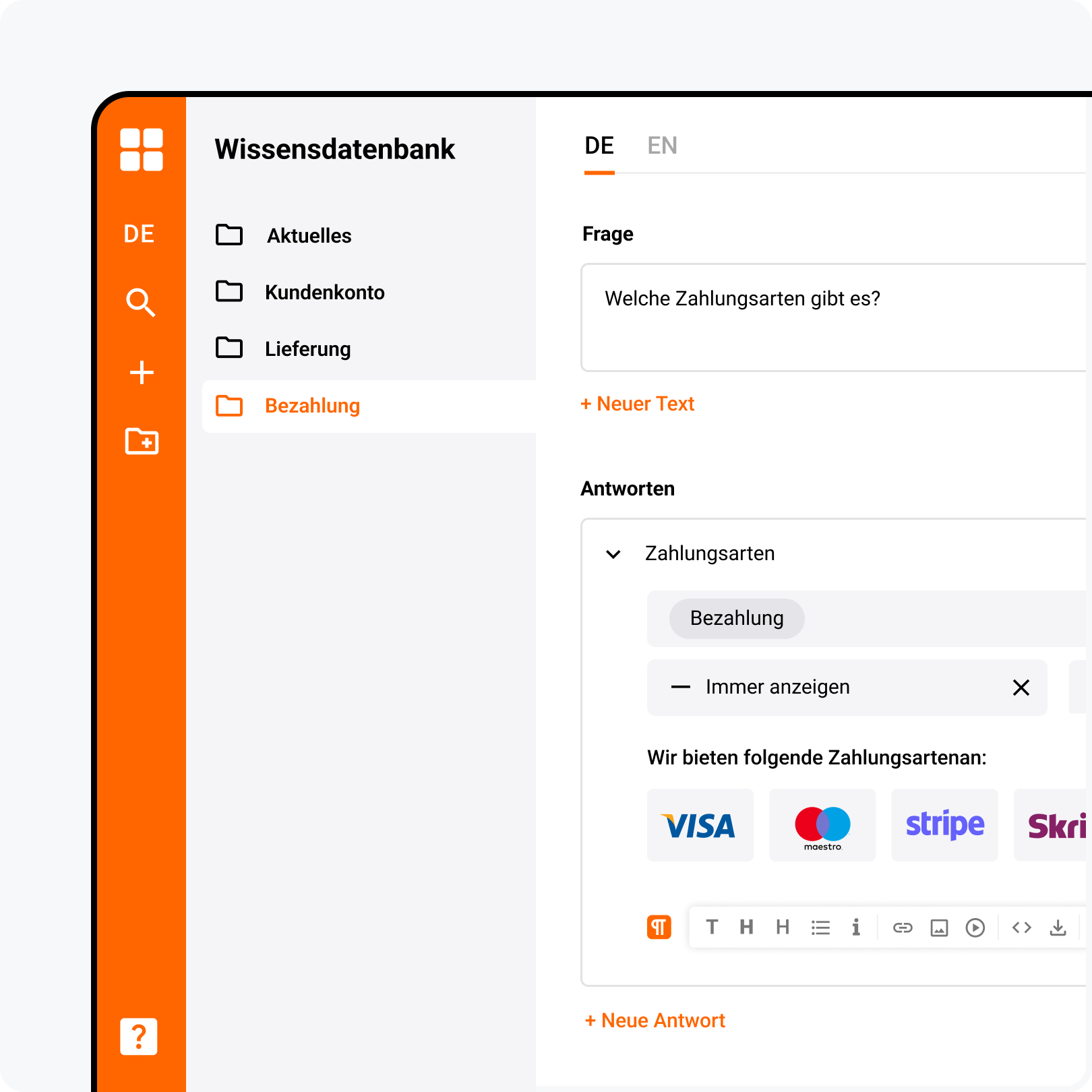 Wissensdatenbank-Editor