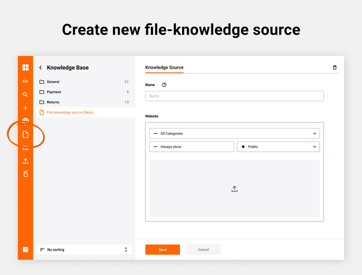 Create new file knowledge source Create new file knowledge source