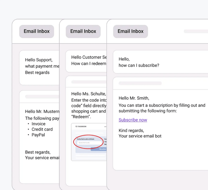 AI email bot answers inquiries automatically