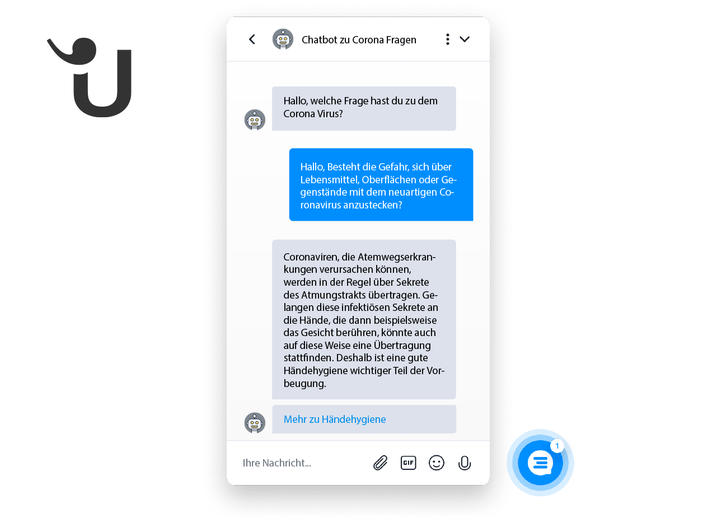OMQ Chatbot Demo für Userlike zum Thema Corona Virus