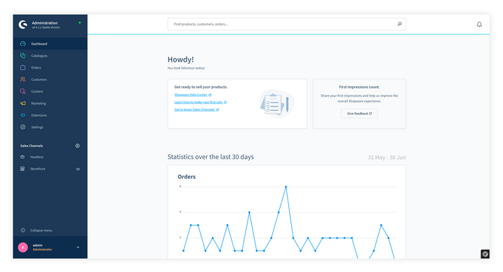 Shopware 6 - interface