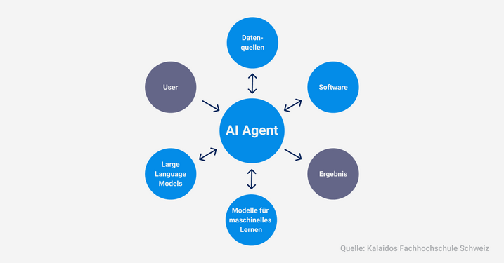 Oberflächliche Darstellung der Komponenten, die einen AI Agent ausmachen.