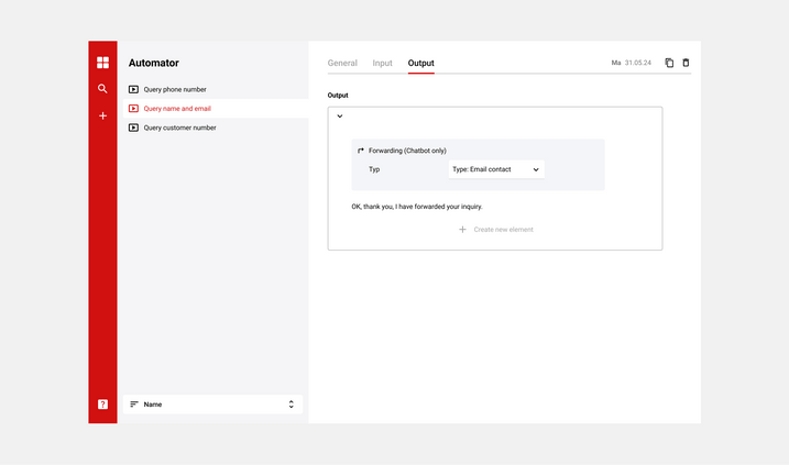 Output with forwarding command