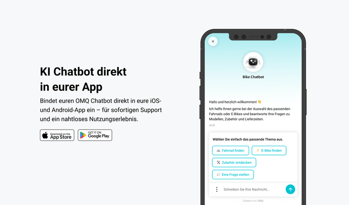 Der Chatbot lässt sich direkt in die eigene iOS- oder Android-App einbinden