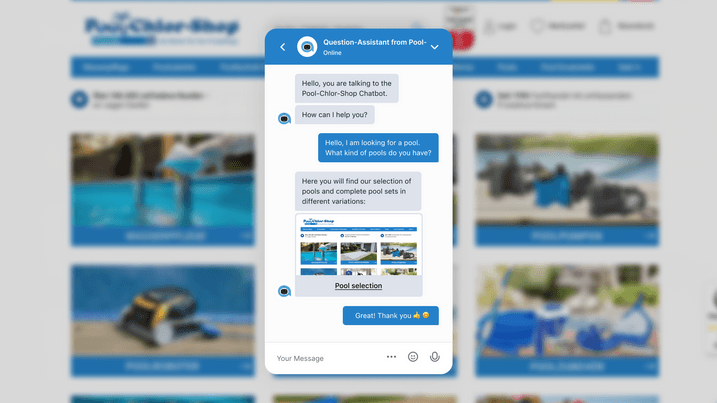 Pool Chlor Shop Chat with Intelligent AI Chatbot