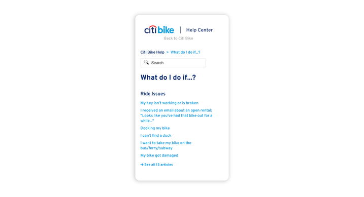 Demo OMQ Help bei Citi Bike