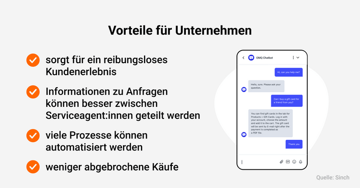 Conversational Commerce Vorteile für Unternehmen.