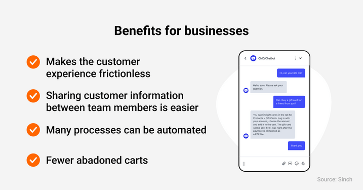 Conversational Commerce Advantages for Companies.